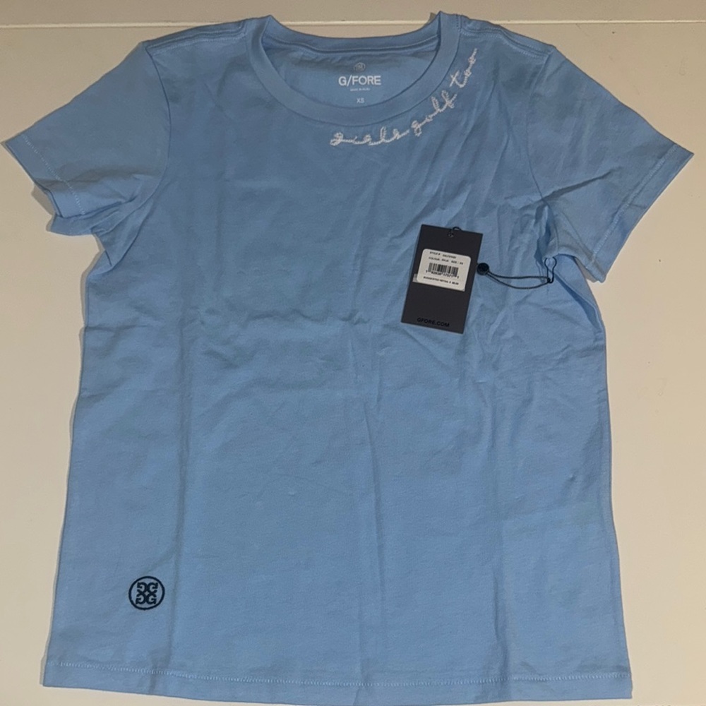 G/FORE Light Blue GIRLS GOLF TOO Graphic Tee XS